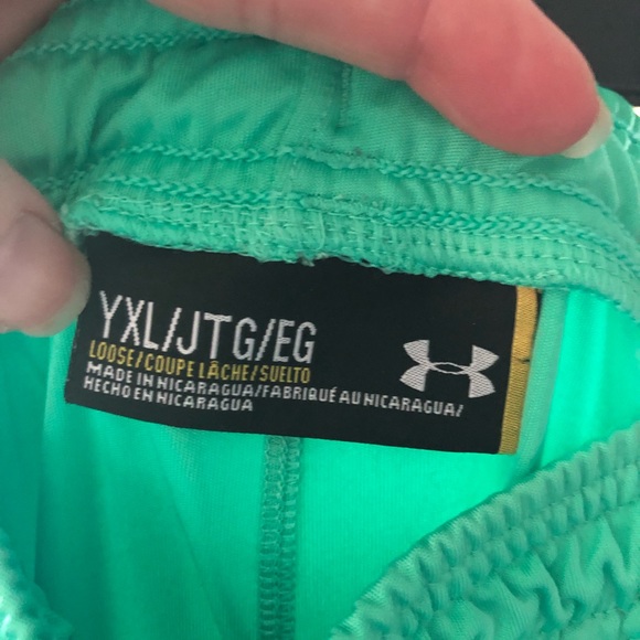 Fluorescent Green Under Armor Youth Shorts - Picture 4 of 4